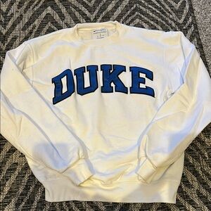 Duke university white crew neck